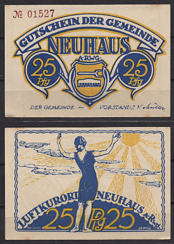 Германия, Нойхаус-ам-Реннвег 25 пфеннигов ND (1914-1924) Нотгельд бумага 7555-53-1-1