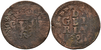 Гельдерланд (Gelderland), Нидерланды 1 дуит 1696 KM 47 медь 259-515