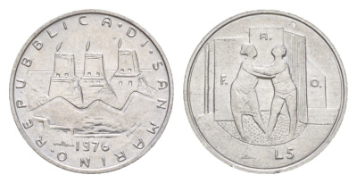 Сан-Марино 5 лир 1976 Республика KM 53 алюминий UNC 4647-212