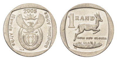 ЮАР 1 ранд 2005 KM 295 медь плакированная никелем 4627-435