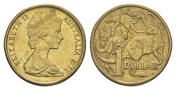 Австралия 1 доллар 1984 Елизавета II (1952-2022), кенгуру KM 77 алюминиевая бронза UNC 4652-211
