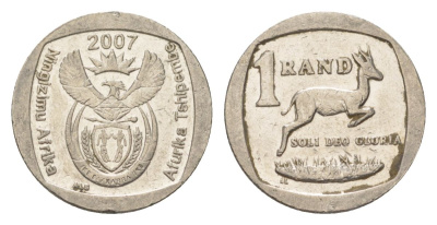 ЮАР 1 ранд 2007 KM 344 медь плакированная никелем 4627-452