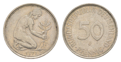 ФРГ 50 пфеннигов 1972 J KM 109.2, J. 384a медно-никель 4636-1154