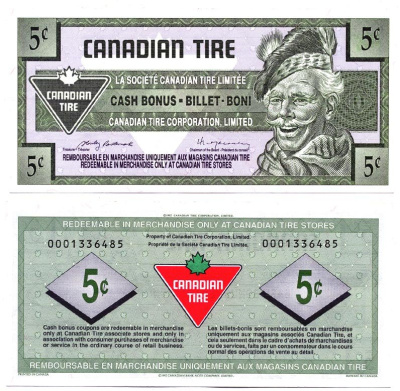 КАНАДА TIRE MONEY 5 ЦЕНТОВ ND CASH BONUS BILLET BONI БЕЗ ЛИСТКА бумага 7146-50-1-1