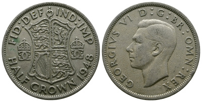 Великобритания 1/2 кроны 1947 Георг VI (1936-1952) KM 866, Spink 4101 медно-никель 4607-741