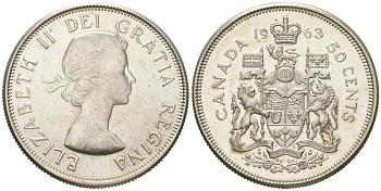 Канада 50 центов 1963 KM 56 серебро UNC 68-846
