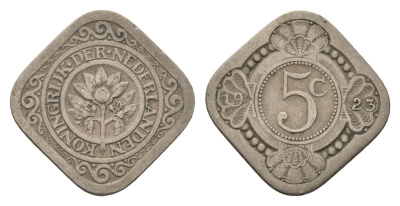 Нидерланды 5 центов 1923 Вильгельмина (1890-1948) KM 153 медно-никель 4669-1254