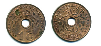 Нидерландская Индия 1 цент 1938 медь 56-1232