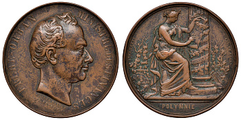 БЕЛЬГИЯ МЕДАЛЬ ND ФРЕР-ОРБАН (1812-1896) МИНИСТР ФИНАНСОВ ДИАМЕТР 55 ММ. ВЕС 70,04 ГР. бронза 1069-9-32