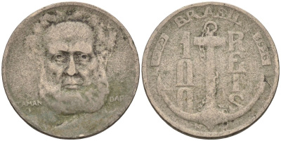 Бразилия 100 рейс 1936 Маркиз Тамандаре KM 536 медно-никель 4115-522