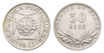Португальский Тимор 50 аво 1951 KM 7 серебро 413-1624