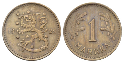 Финляндия 1 марка 1929 KM 30 медно-никель 4668-861