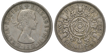 Великобритания 2 шиллинга (флорин) 1967 Елизавета II (1952-2022) KM 906, Spink 4146 медно-никель 4123-931