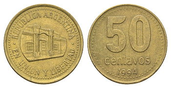 Аргентина 50 сентаво 1994 KM 111 алюминиевая бронза 4663-833
