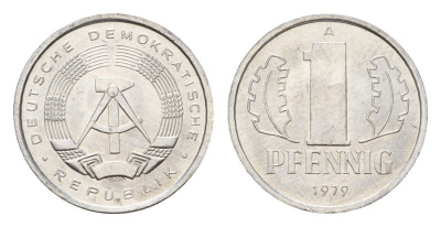 ГДР 1 пфенниг 1979 KM 8.2 алюминий UNC 4649-565