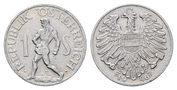 Австрия 1 шиллинг 1946 сеятель KM 2871 алюминий 4119-1213