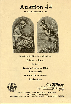 Аукционный каталог Muller, Solingen  1983 Медали эпохи классицизма       58-01-17-18