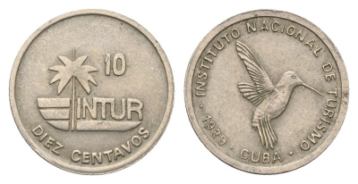 Куба 10 сентаво 1989 год-тип KM 415.2 медно-никель 4664-729