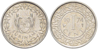 Суринам 1 цент 1974 KM 11a алюминий 100-119