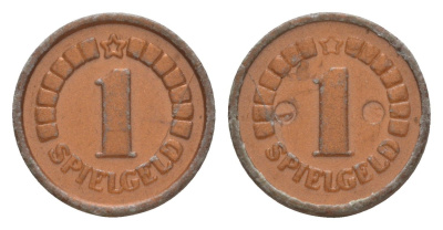 Германия игровой жетон в 1 марку диаметр 18 мм, вес 0,4 гр пластик 4655-661