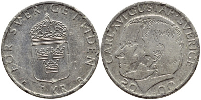 Швеция 1 крона 2000 Карл XVI Густав (1973- ) KM 852а медно-никель 4364-3443