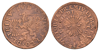 Бельгия cчетный жетон - Вторая Брюссельская уния 1578 диаметр 28 мм, вес 4,74 гр медь 1520-824