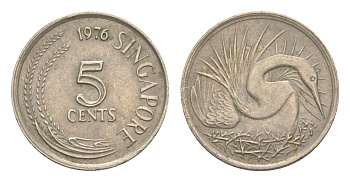 Сингапур 5 центов 1975 KM 2 медно-никель 4640-543