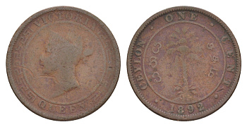 Цейлон 1 цент 1892 Виктория (1837-1901) KM 92 медь 75-1811