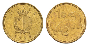 Мальта 1 цент 1998 KM 93 никель латунь UNC 4632-848