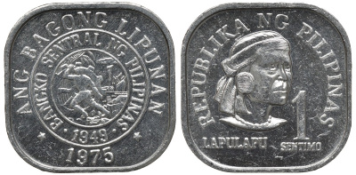 Филиппины 1 сентимо 1975 вождь острова Мактан Лапу-Лапу KM 205 алюминий UNC 192-331