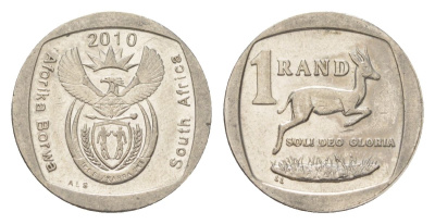 ЮАР 1 ранд 2010 KM 497 медь плакированная никелем 4627-549