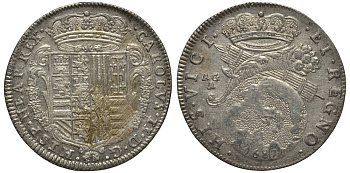 Неаполь и Сицилия тари (2 карлини) 1687 Карл II Испанский серебро 00-822-24