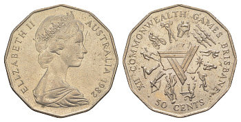 Австралия 50 центов 1982 XII Игры Содружества KM 74 медно-никель 69-243
