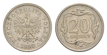 Польша 20 грошей 1992 Y 280 медно-никель 4625-1159