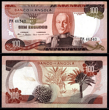 Ангола 100 эскудо 1972 Pick 101 бумага 7214-15-4-1