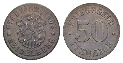 Гейдельберг 50 пфеннигов ND (1919-1920) Funck 203.4, Men05 11175.4, Men18 14006.4 железо 4636-1046