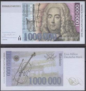 ФРГ 1000000 марок 2001 бумага  UNC (пресс) 7196-4-1