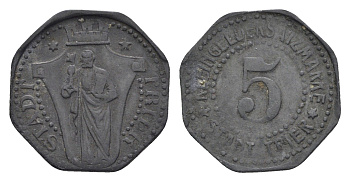 Трир 5 пфеннигов ND (1917) Funck 549.2A, Men18 31517.2 цинк 4396-1254