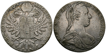 Австрия 1 талер 1780 SF, Мария Терезия, официальный рестрайк KM Т1 серебро 413-2822