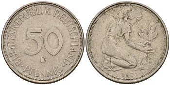 ФРГ 50 пфеннигов 1971 D J. 384, KM 109.1 медно-никель    4602-724