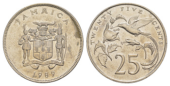 Ямайка 25 центов 1989 KM 49 медно-никель 91-1022