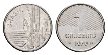 Бразилия 1 крузейро 1979 KM 590 нержавеющая сталь 188-534