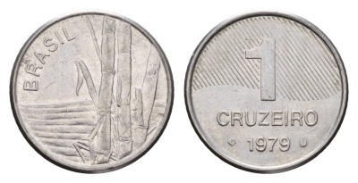 Бразилия 1 крузейро 1979 KM 590 нержавеющая сталь 188-534