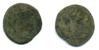 Россия деньга 1748 Елизавета (1741-1762) Биткин к 358 медь 53-1153