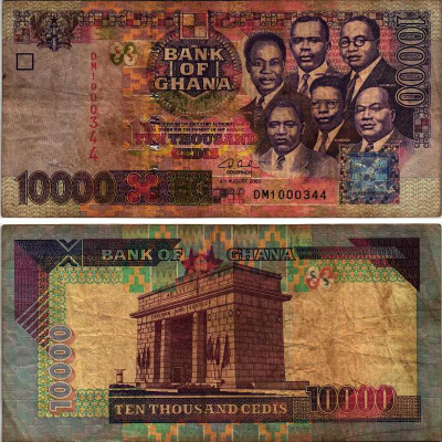 Гана 10000 седи 2003 шесть лидеров Ганы, арка Независимости, Аккра Pick 35b бумага 8606-43-2-2