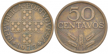 Португалия 50 сентаво 1973 KM 596 бронза 77-736