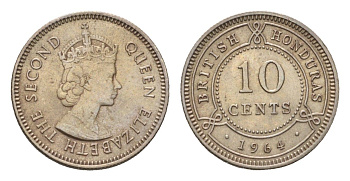 Британский Гондурас 10 центов 1964 KM 32 медно-никель UNC 4668-813