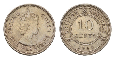 Британский Гондурас 10 центов 1964 KM 32 медно-никель UNC 4668-813