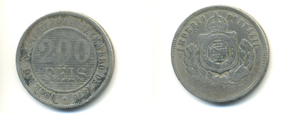 БРАЗИЛИЯ 200 РЕЙС 1871 KM 478 медно-никель 89-816