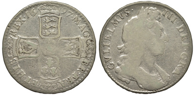Англия 1/2 кроны 1697 Вильгельм III (1694-1702) Spink 3487 серебро 00-000